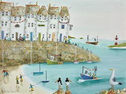 Harbour Watch by Rebecca Lardner - Original Painting on Box Canvas sized 16x12 inches. Available from Whitewall Galleries